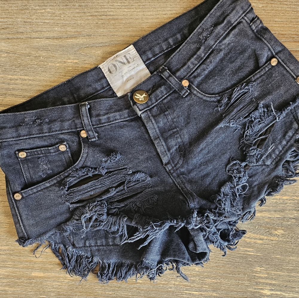 Bonitas Low Waist Denim Shorts - Storm Grey